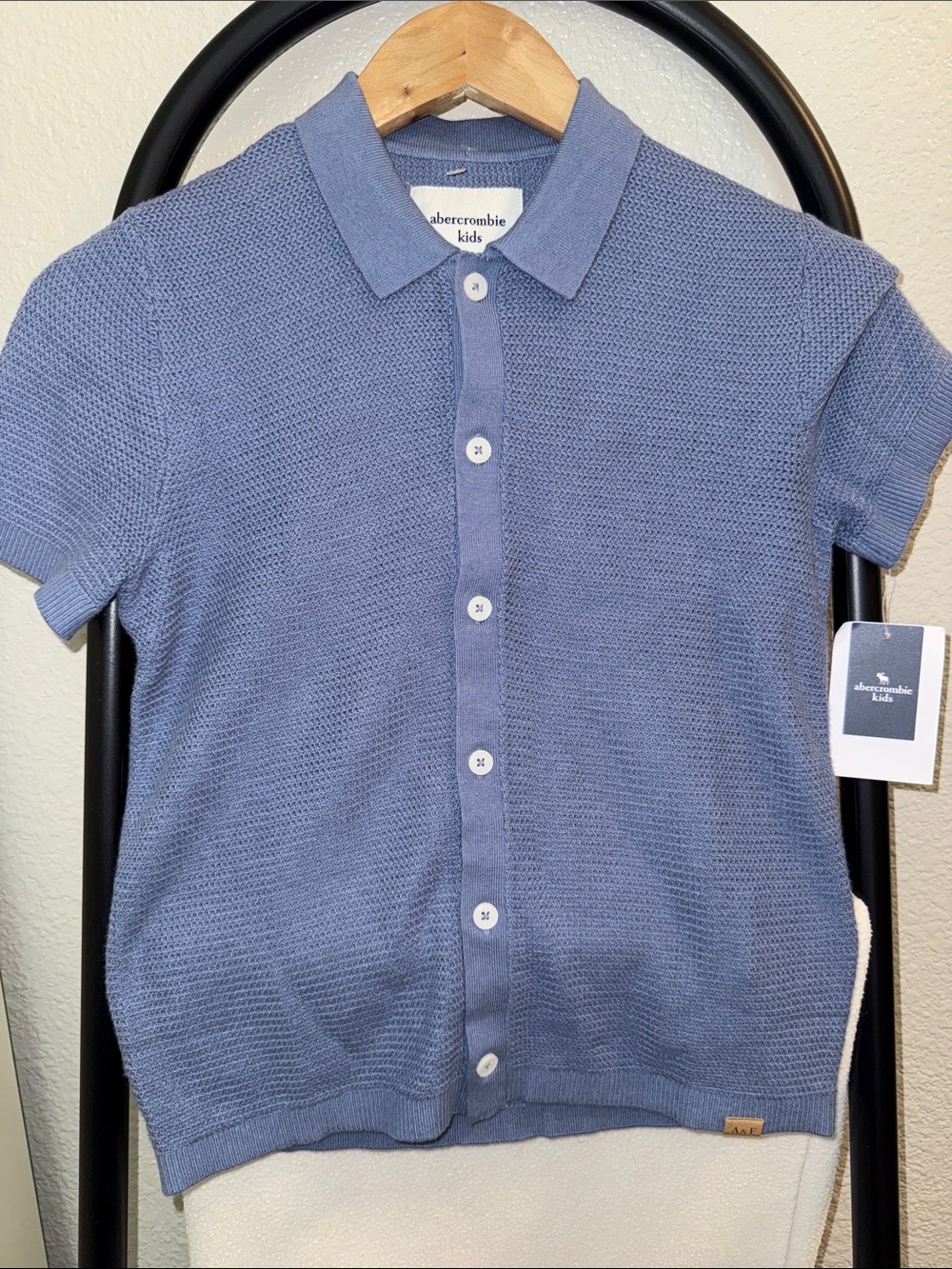 Abercrombie Kids short sleeve textured knit polo shirt/ boys